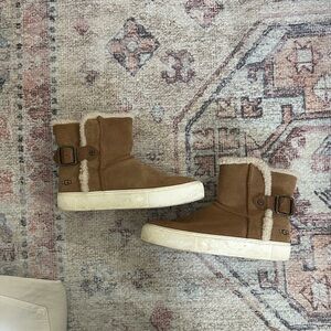 UGG Brown Boots with Shearling Trim